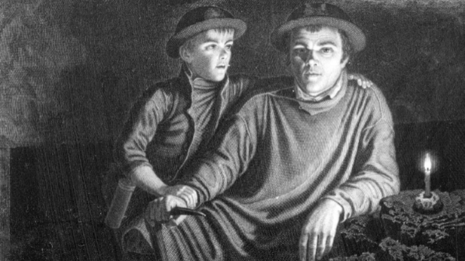 Hubert Goffin et son fils dans la mine, Gravure de Léonard Jehotte (1772 - 1851)