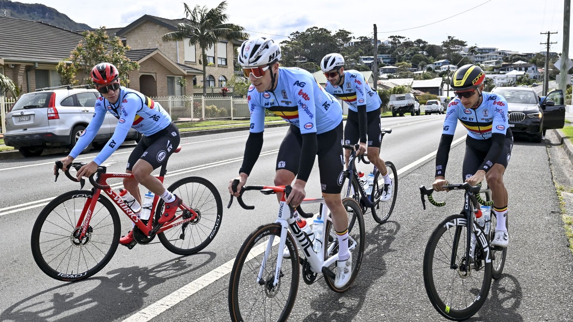 Cyclisme – Mondiaux : L’équipe belge à l’entraînement sur les routes de Wollongong pendant les Championnats du monde en Australie.