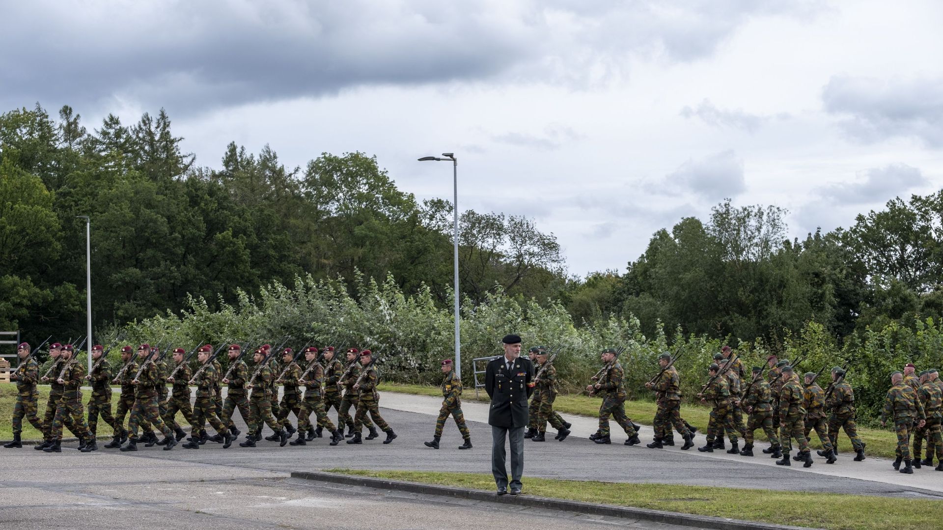 Une cérémonie de transfert de commandement à la caserne de Marche-les-Dames, le 30 septembre 2021.