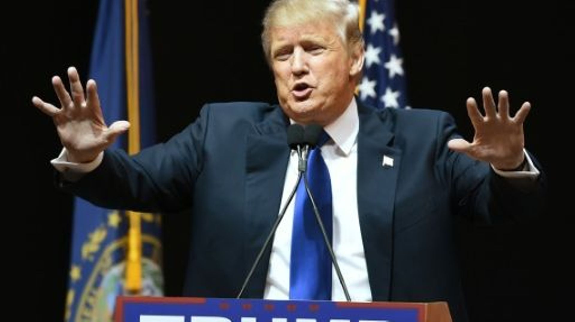Donald Trump en campagne  le 8 février 2016 à Manchester