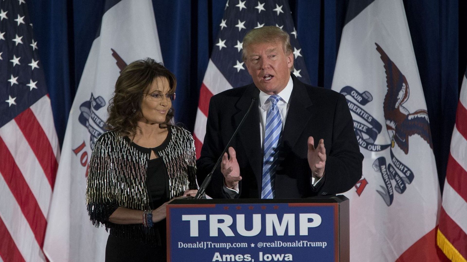 Présidentielle US: Sarah Palin soutient Donald Trump, Jeb Bush prédit sa chute