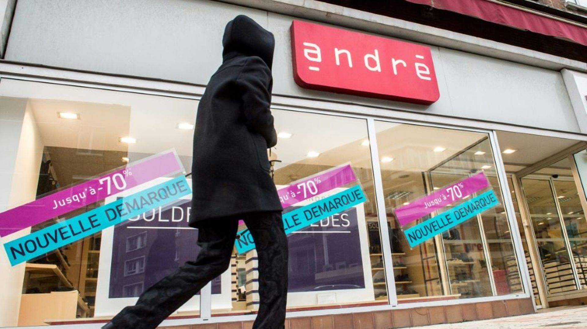 Un magasin de chaussures André à Dunkerque dans le Nord le 25 janvier 2017