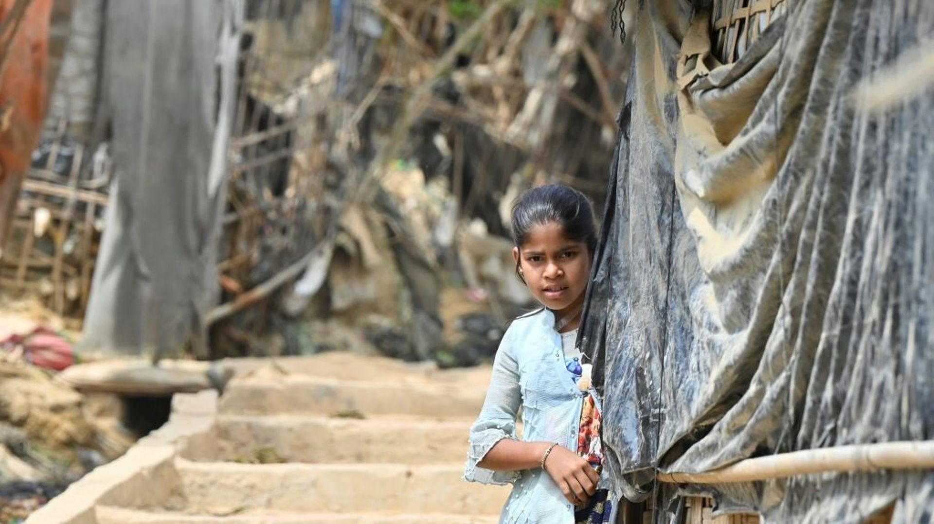 Une fillette rohingya dans le camp de réfugiés de Jamtoli au Bangladesh, le 22 mars 2022