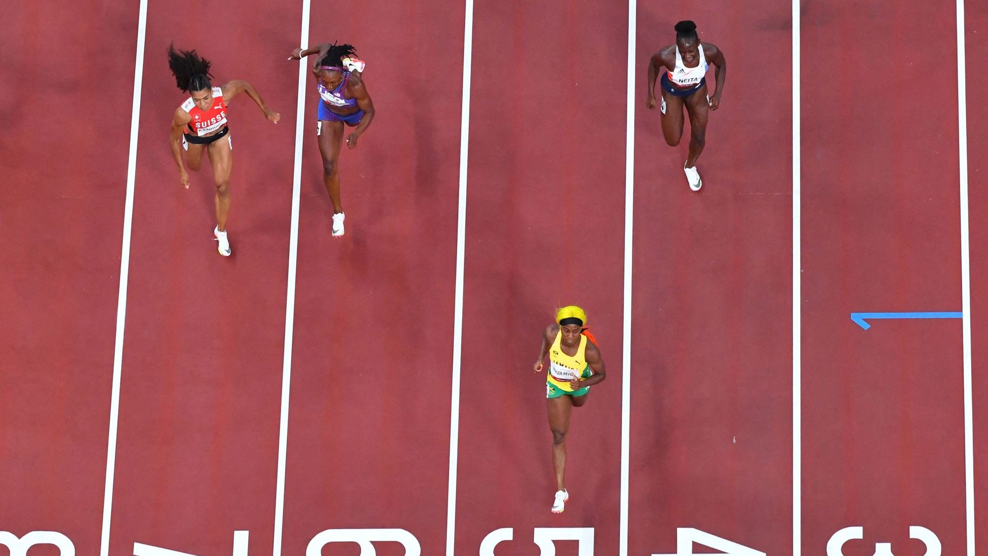 Les Jamaïcaines ont dominé les demi-finales du 100m, notamment grâce à Shelly-Ann Fraser-Pryce.