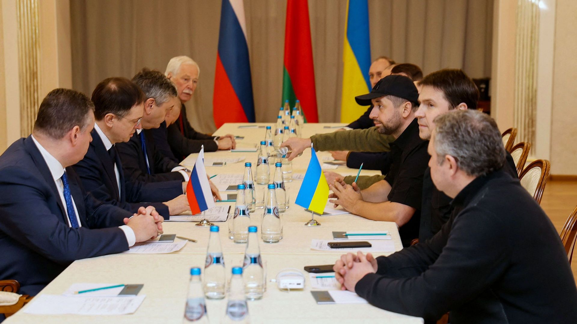Négociations russo-ukrainiennes, le 28 février 2022, dans la région de Gomel.