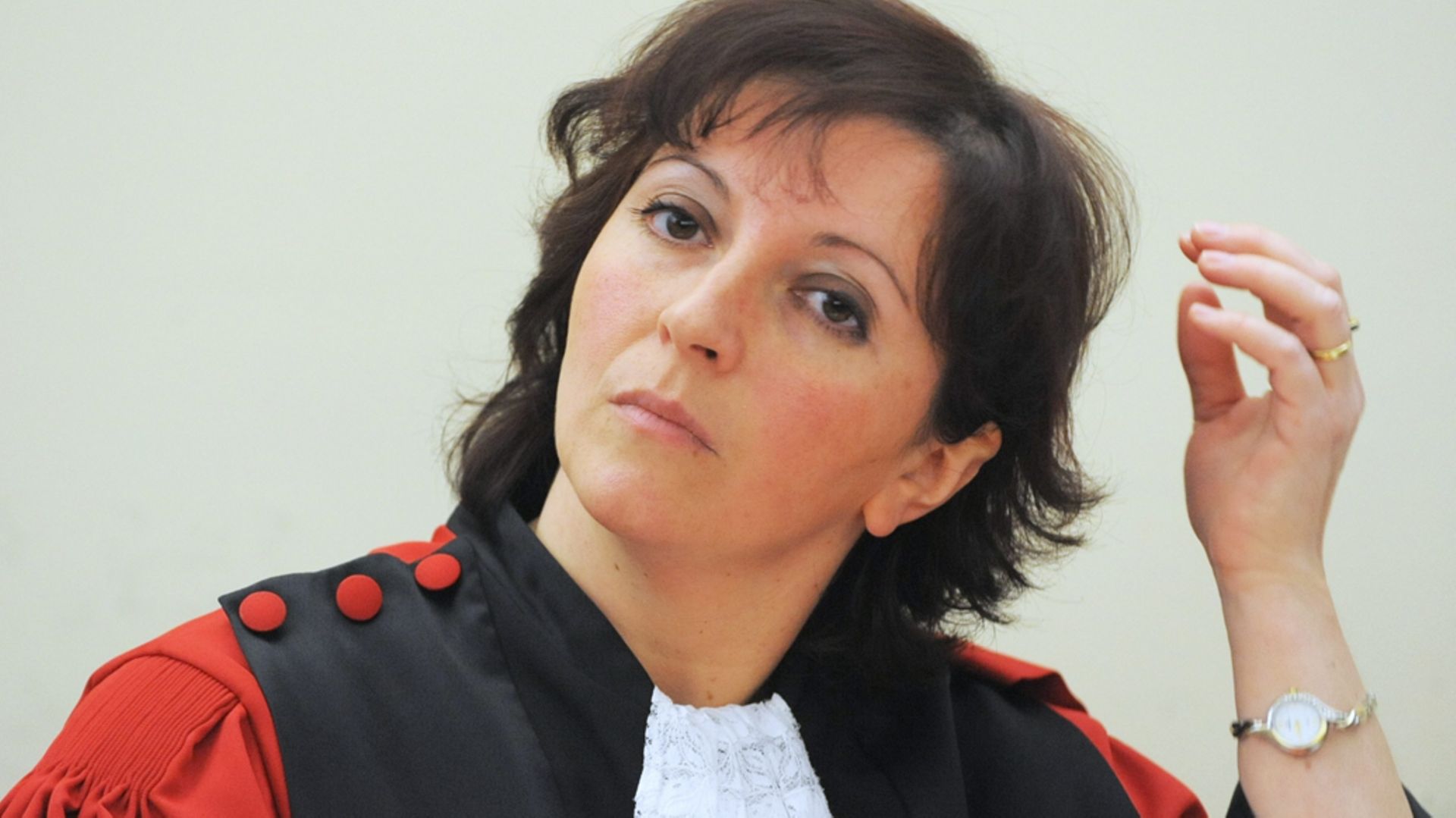 Ingrid Godart photographiée en 2009 lors d’un procès à la Cour d'Assises du Hainaut