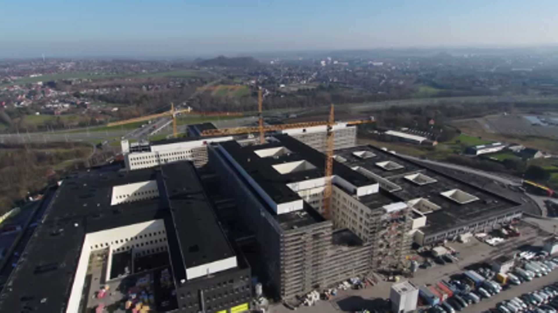 Chantier du futur nouveau "Grand Hôpital de Charleroi" - Centre hospitalier "Les Viviers" à Gilly