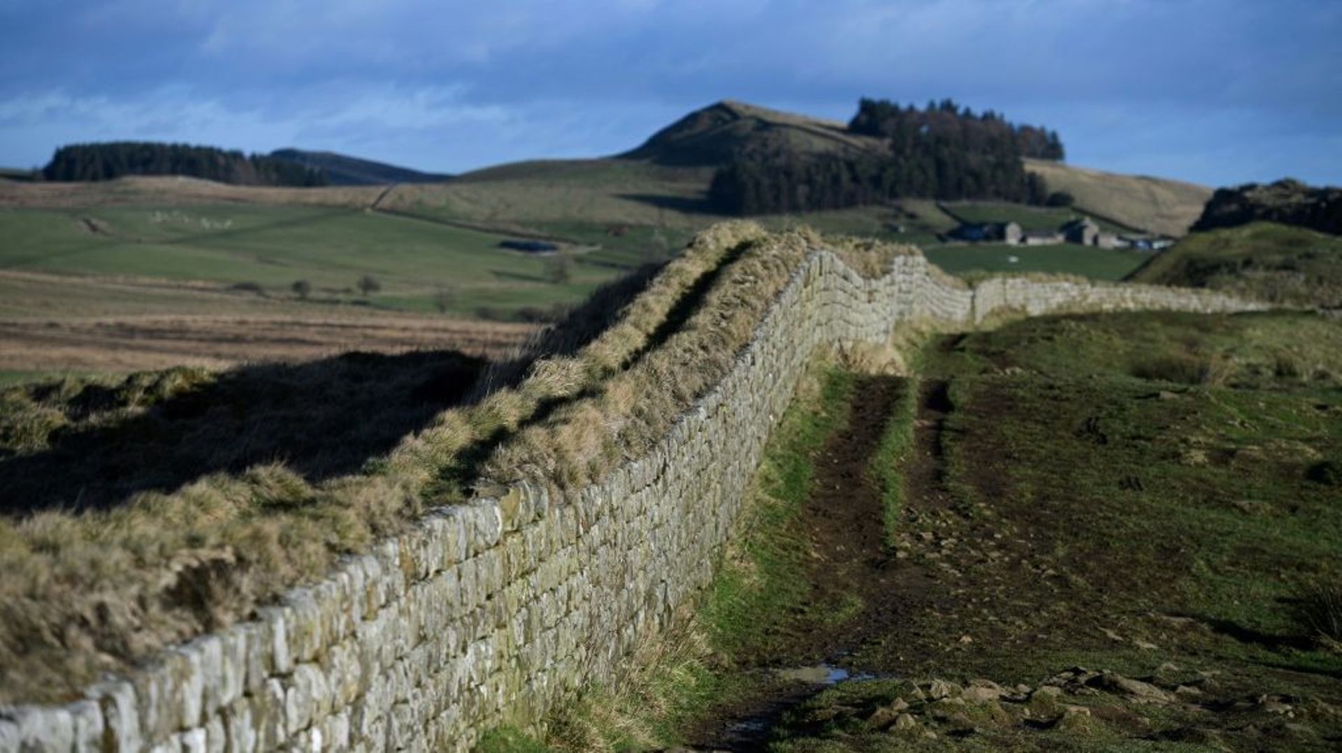 Une partie du mur d’Hadrien près d’Hexham, dans le nord de l’Angleterre le 19 janvier 2022