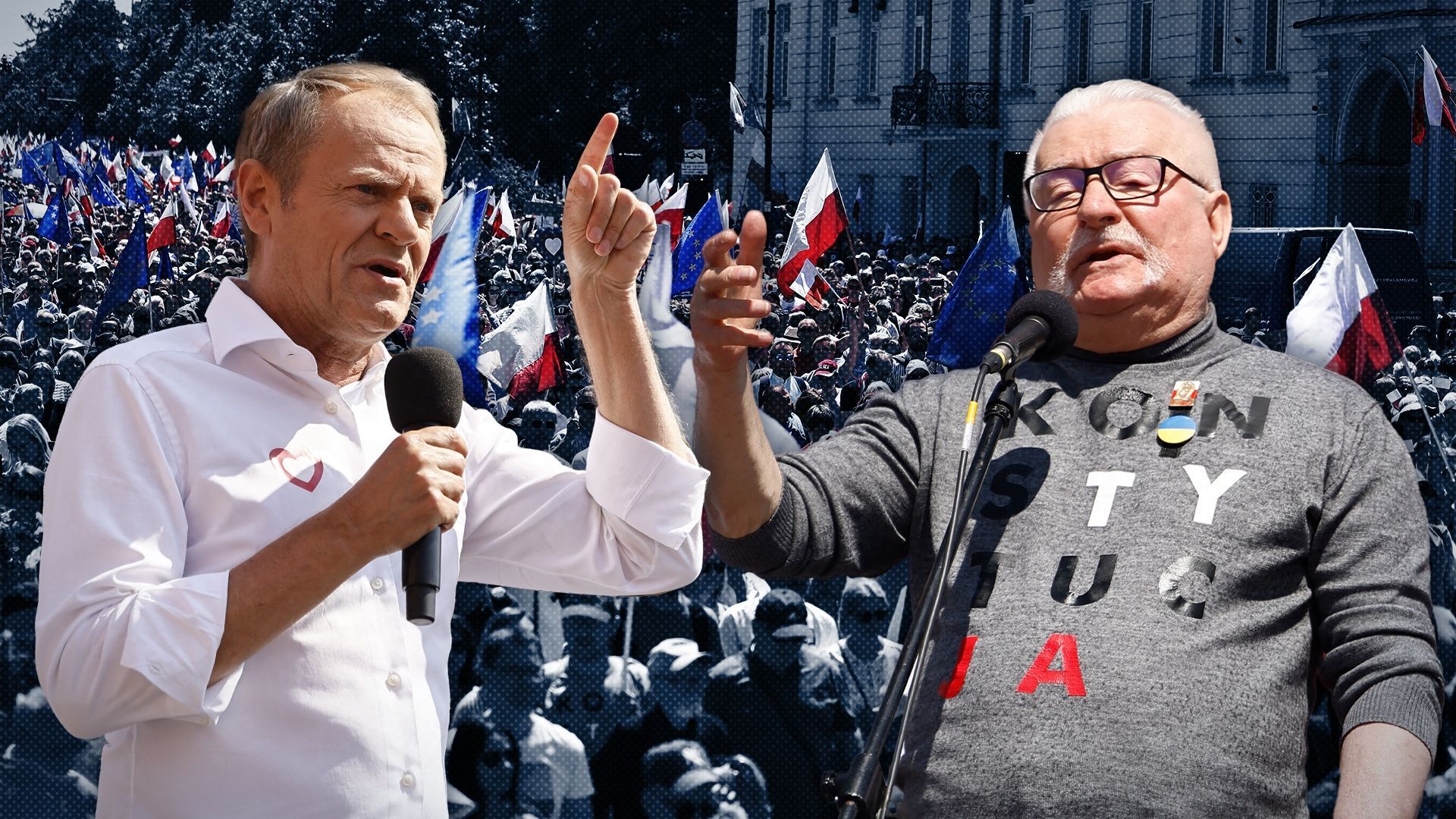 Donald Tusk et Lech Walesa, deux hommes forts de l’opposition