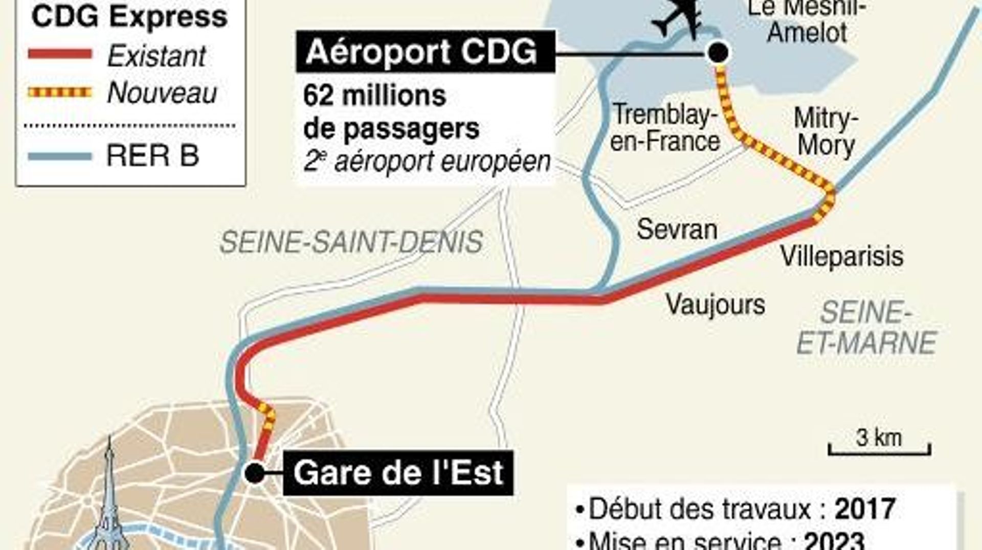 Une liaison ferroviaire express entre Paris et Roissy pour 2023 - RTBF ...