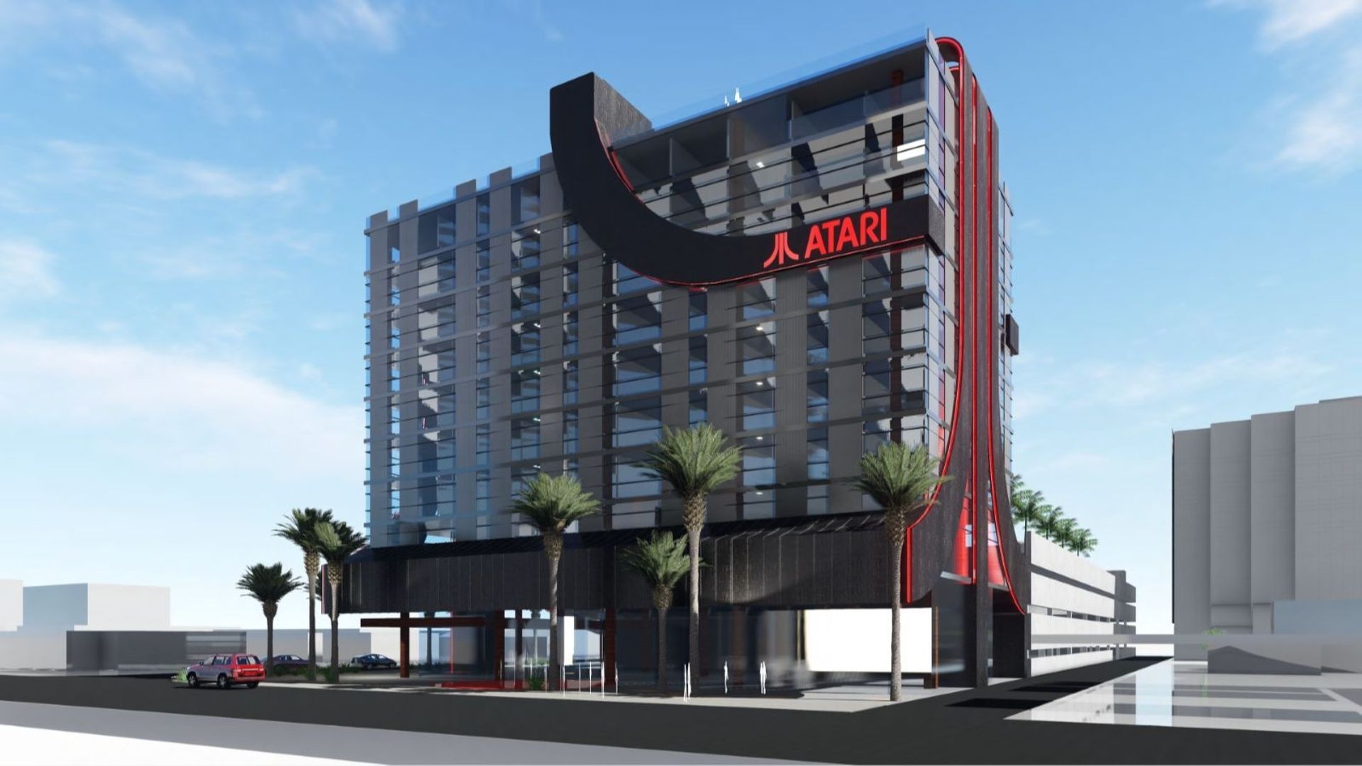 Une idée des futurs hôtels Atari aux Etats-Unis.