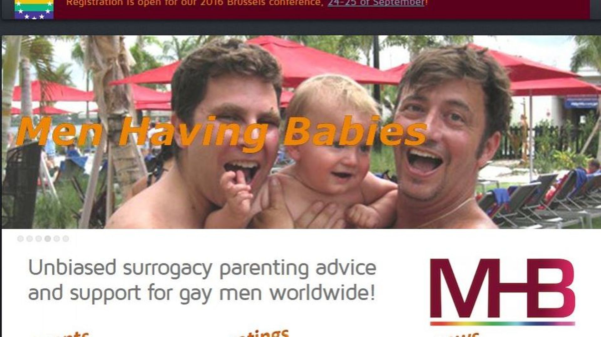 Le site internet de "Men Having Babies"