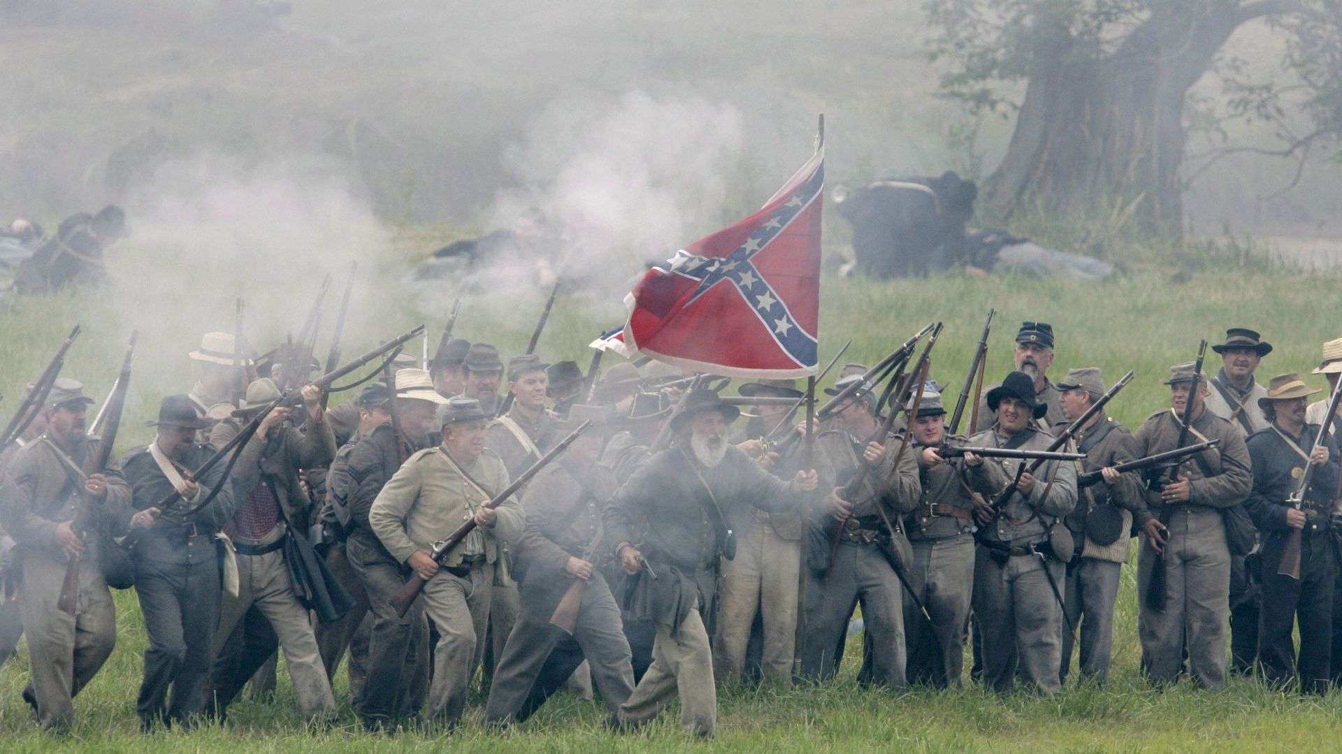 Reconstitution de la bataille de Gettysburg durant la Guerre de Sécession