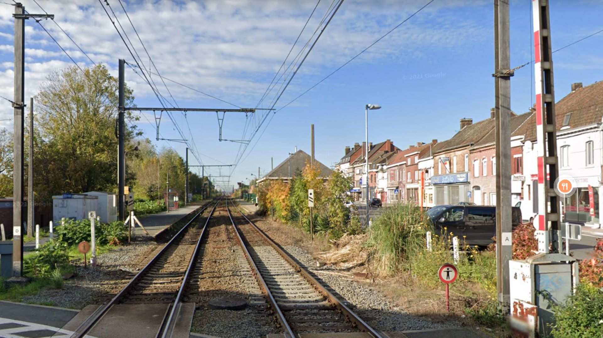 La ligne Tournai-Mouscron à hauteur d'Herseaux