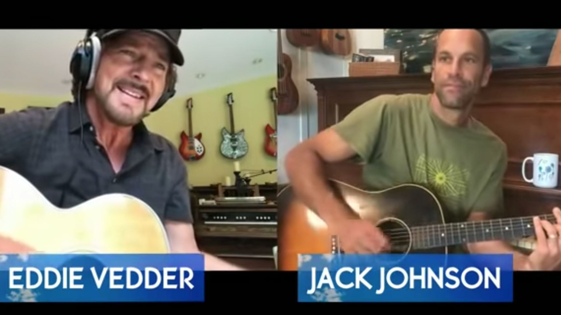 Eddie Vedder joue avec Jack Johnson
