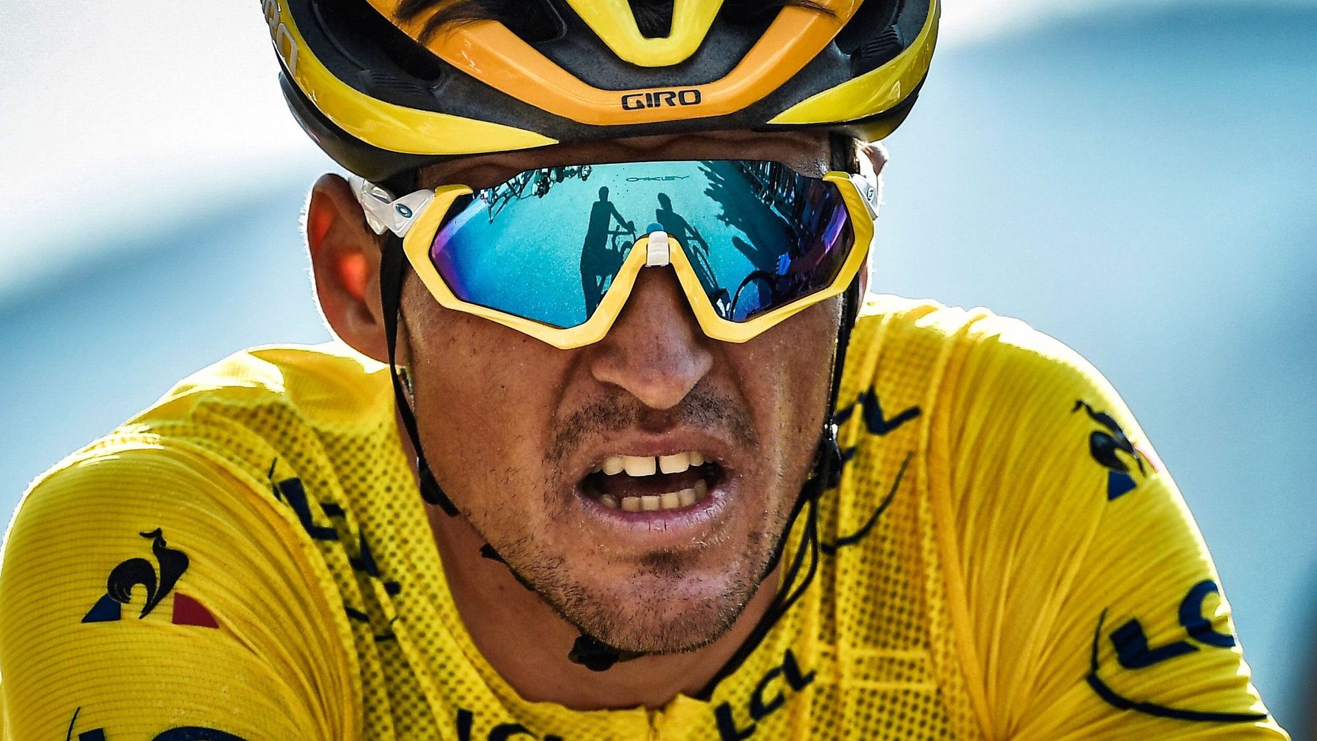 Le Belge Greg Van Avermaet, porteur du maillot jaune lors de la 105eme édition du Tour de France. Il finira 4ème au classement géneral à Paris, juste au pied du podium.