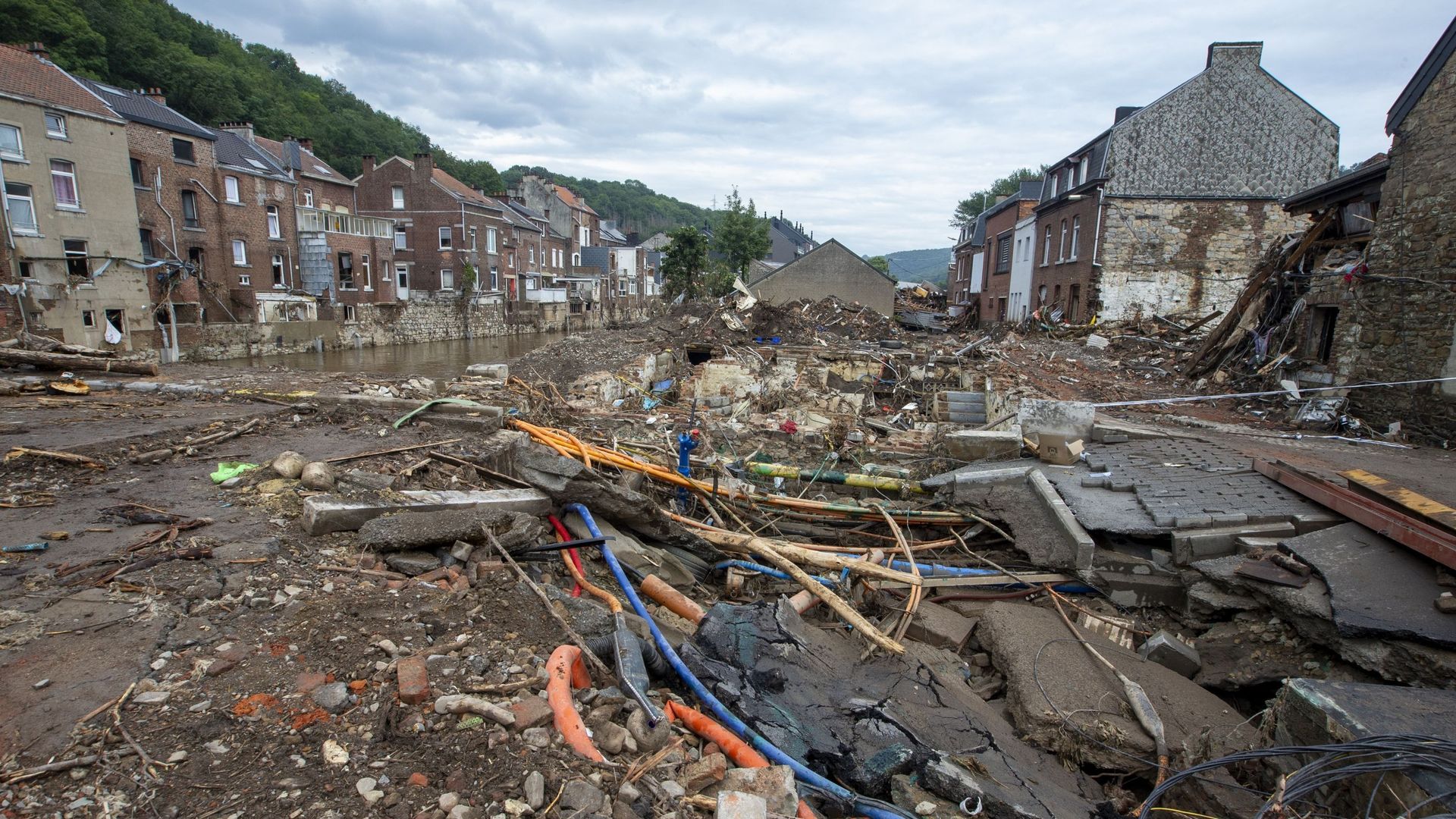 Pépinster, l'une des 202 communes wallonnes sinistrées lors des intempéries du 14 au 16 juillet.