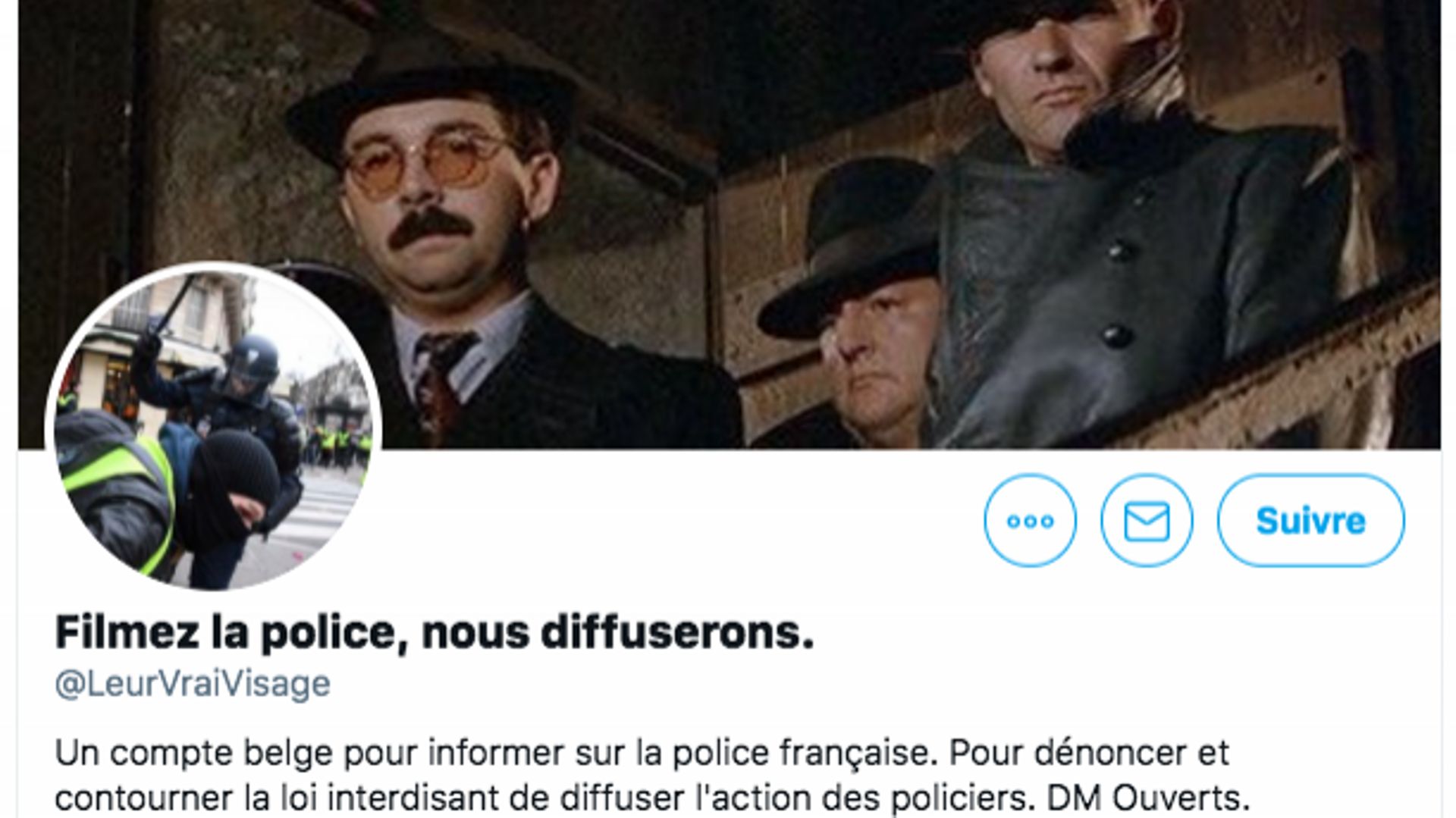 Un compte Twitter belge pour contourner les sanctions de la loi française "Sécurité globale"