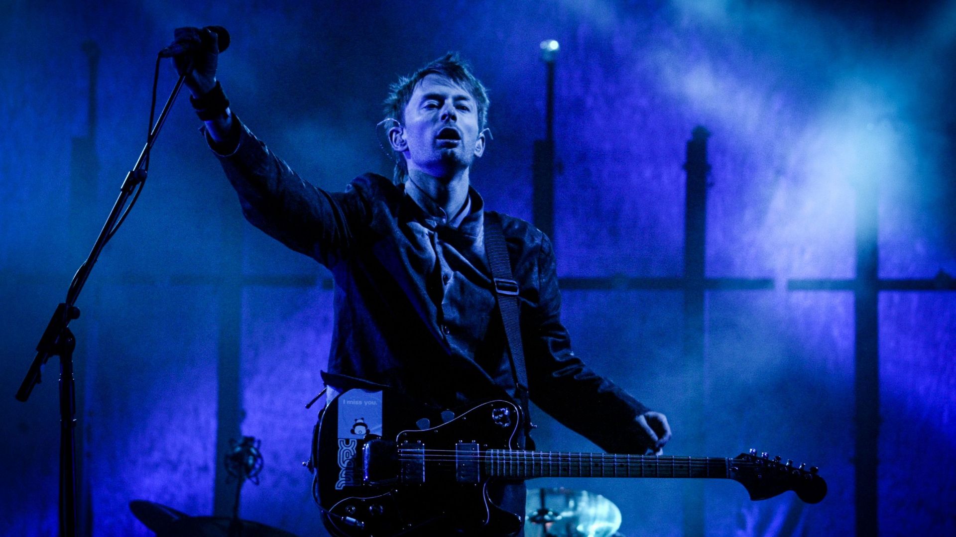 Thom Yorke au festival de Glastonbury 2003.