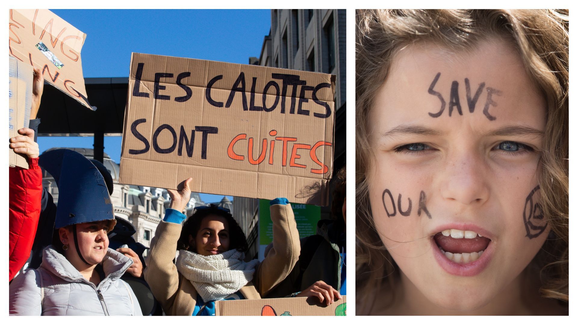 Manifestations des jeunes pour le Climat dans les rues de Bruxelles