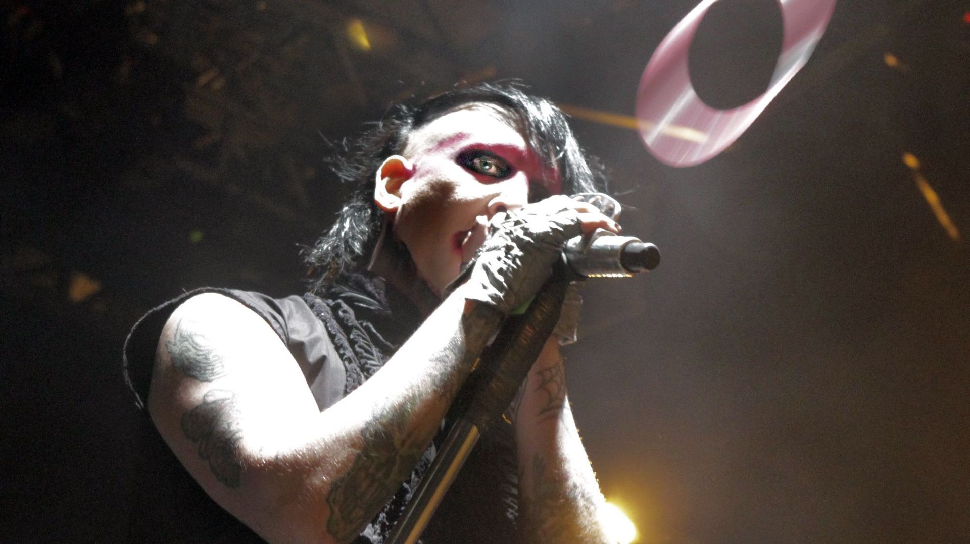Marilyn Manson lors de sa performance à la fête du Sunset Strip Music Festivals à West Hollywood, le 18 août 2012.