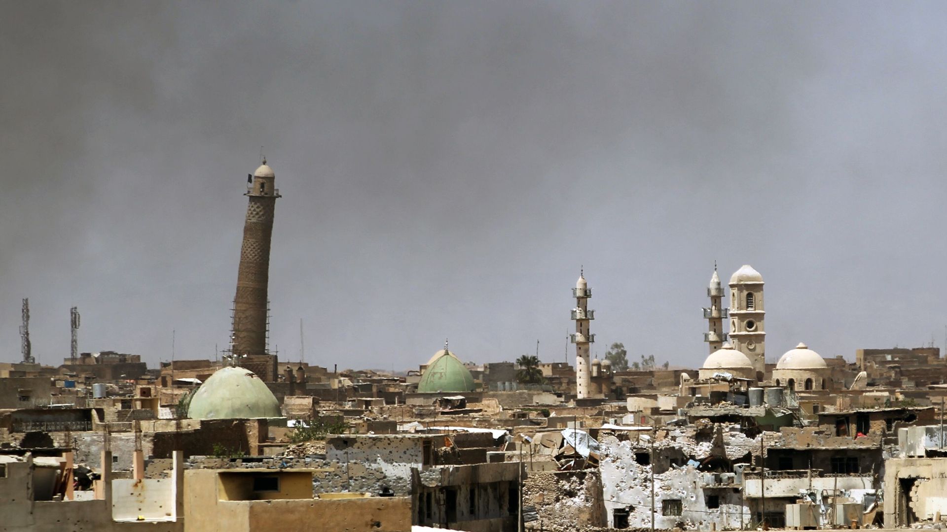 Le minaret de la mosquée Al Nouri de Mossoul en mai dernier