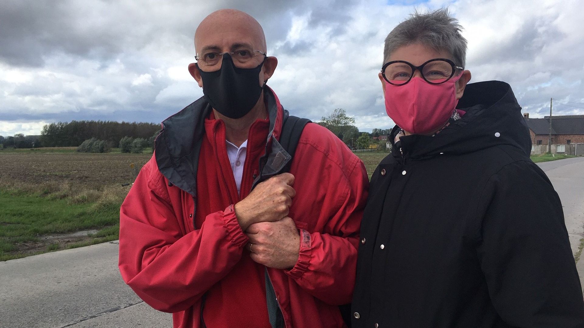 Jean-Luc Gosset et son épouse ont rejoint la marche durant les derniers kilomètres, dimanche.