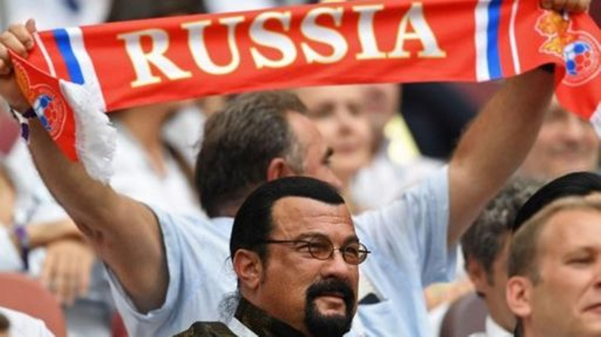 US actor Steven Seagal attends the Russia 2018 World Cup final football match between France and Croatia at the Luzhniki Stadium in Moscow on July 15, 2018. Kirill KUDRYAVTSEV / AFP RESTRICTED TO EDITORIAL USE – NO MOBILE PUSH ALERTS/DOWNLOADS

