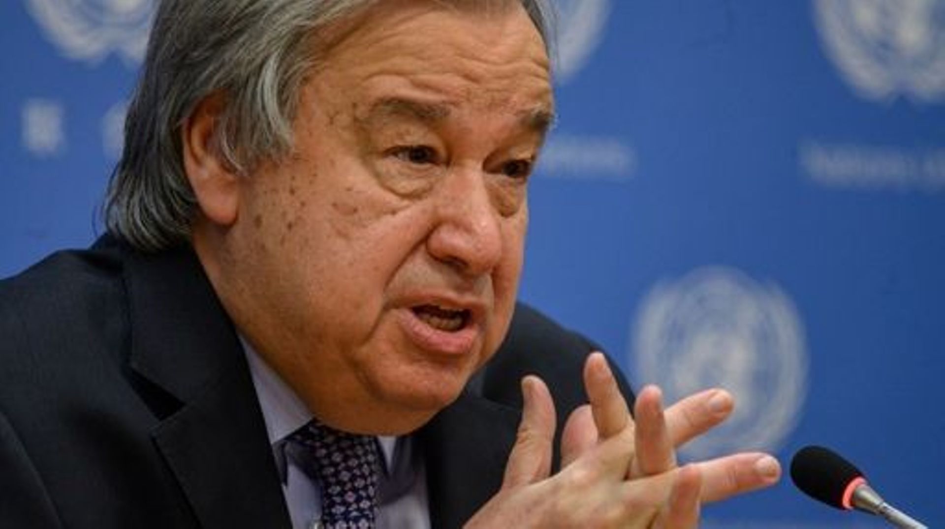 UN Secretary-General Antonio Guterres delivers remarks during the End of Year Press Conference at the UN headquarters in New York City on December 19, 2022. Ed JONES / AFP