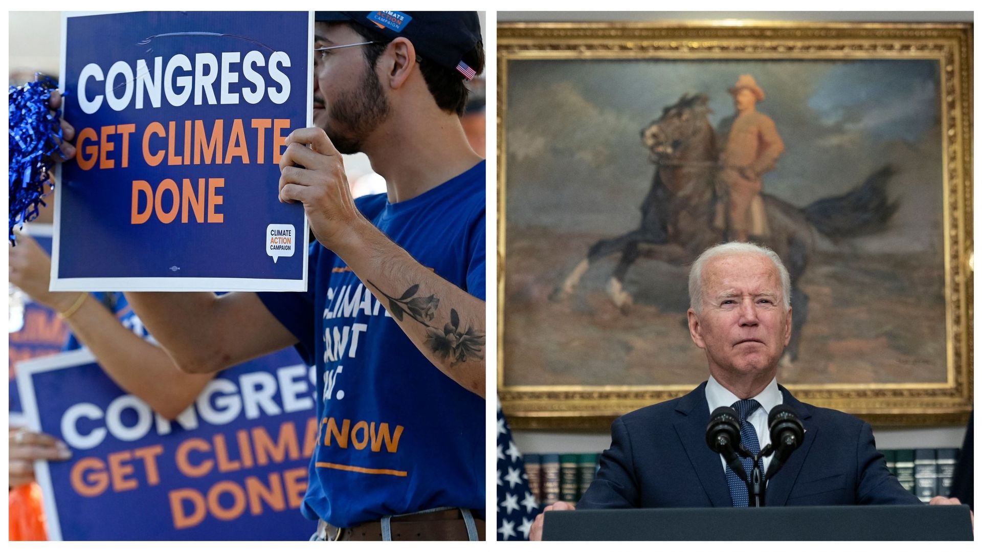Activistes et Joe Biden à Washington, le 12 août 2022
