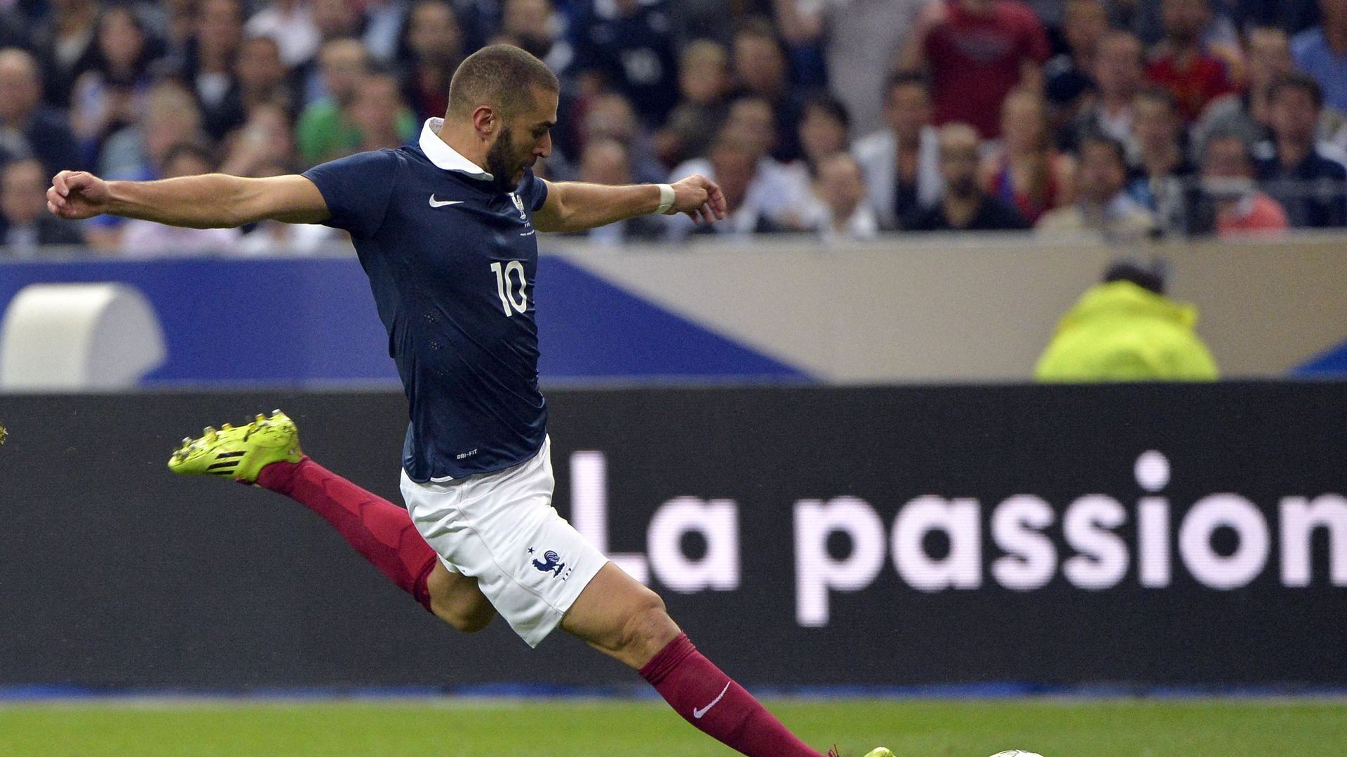 Karim Benzema en action lors de la Coupe du monde 2014