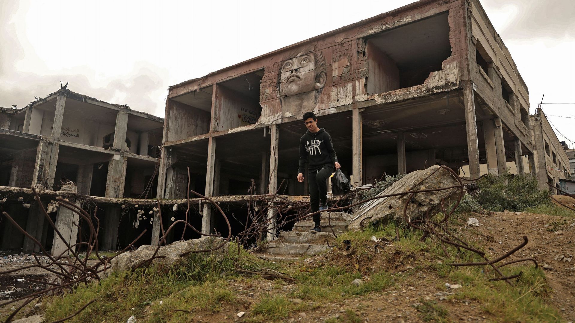 Destructions à Gaza après la guerre de 2014