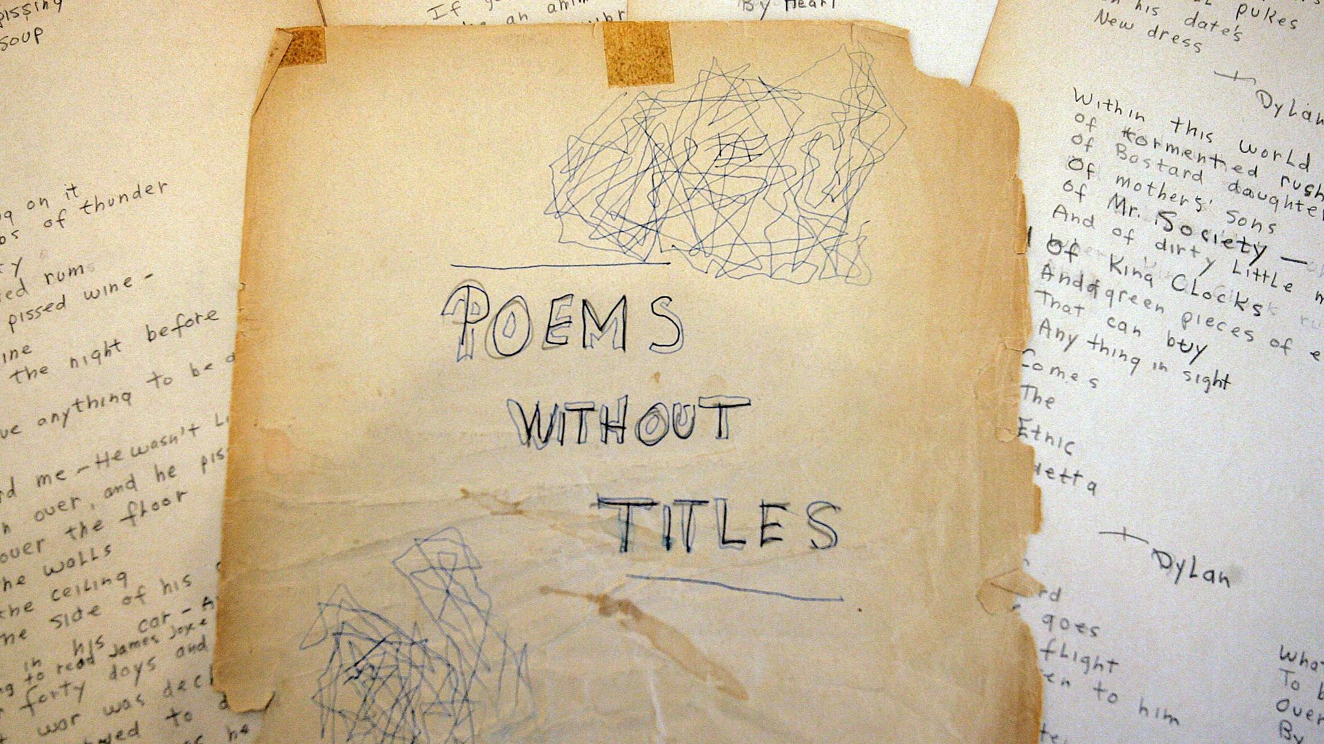 Une collection de poèmes de Dylan, vendus par Christie's en 2005