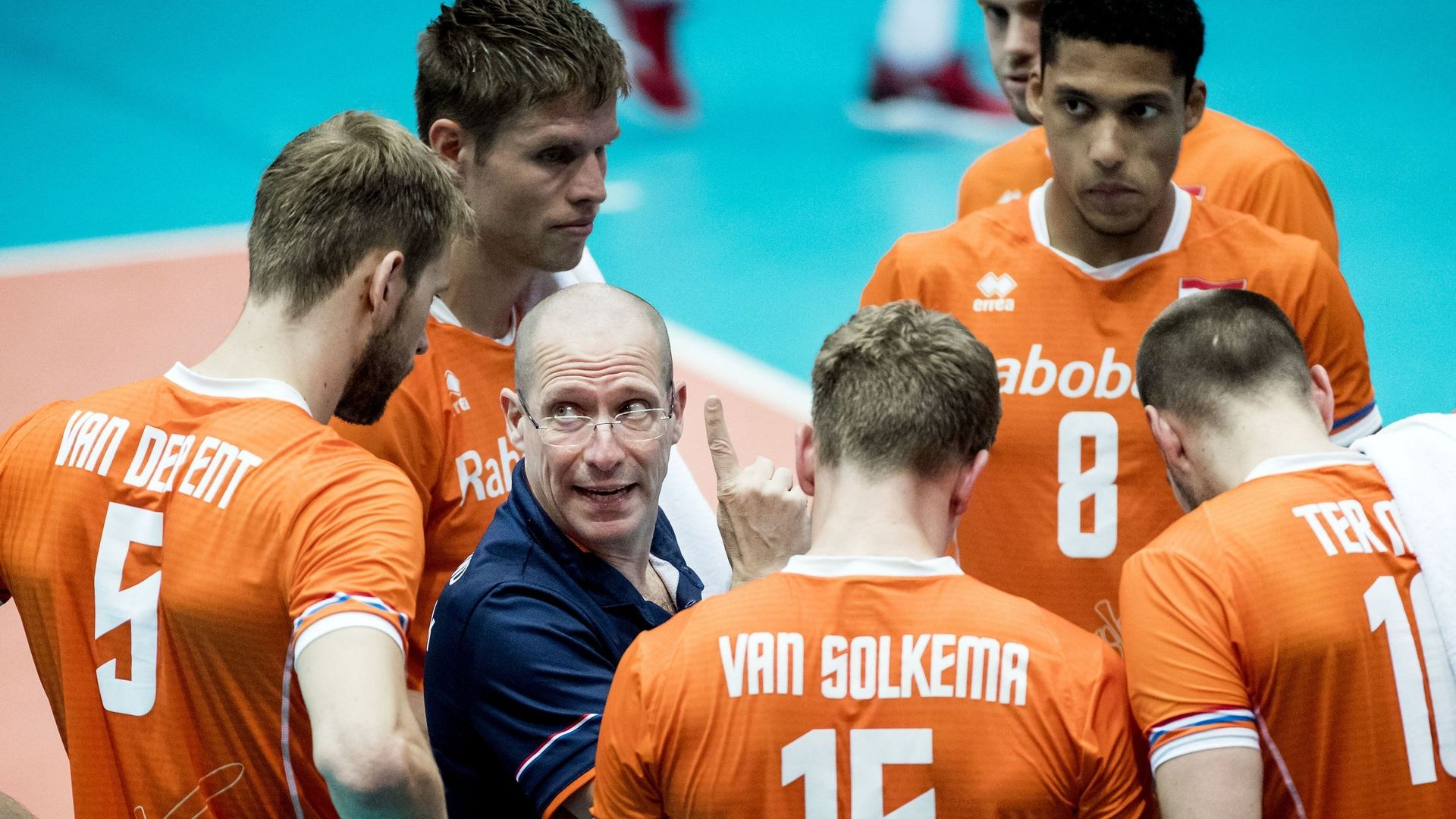 L’équipe de Volley des Pays-bas lors des qualifications olympiques à Rotterdam en août 2019