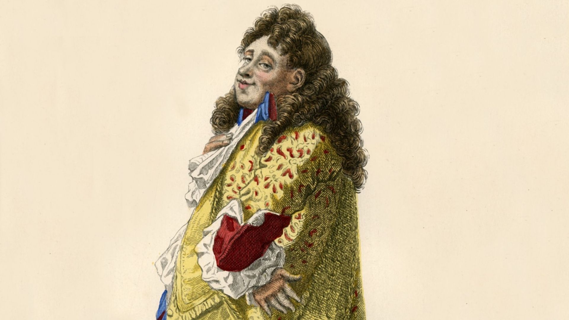 Monsieur Jourdain, personnage principal de la comédie-ballet Le Bourgeois Gentilhomme, dans lequel on retrouve la Marche pour la Cérémonie des Turcs