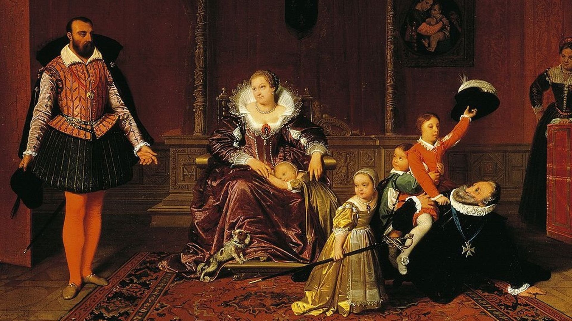 Henry IV surpris par l'amassadeur d'Espagne pendant qu'il joue avec ses enfants, peinture de Jean Auguste Dominique Ingres (1780-1867)