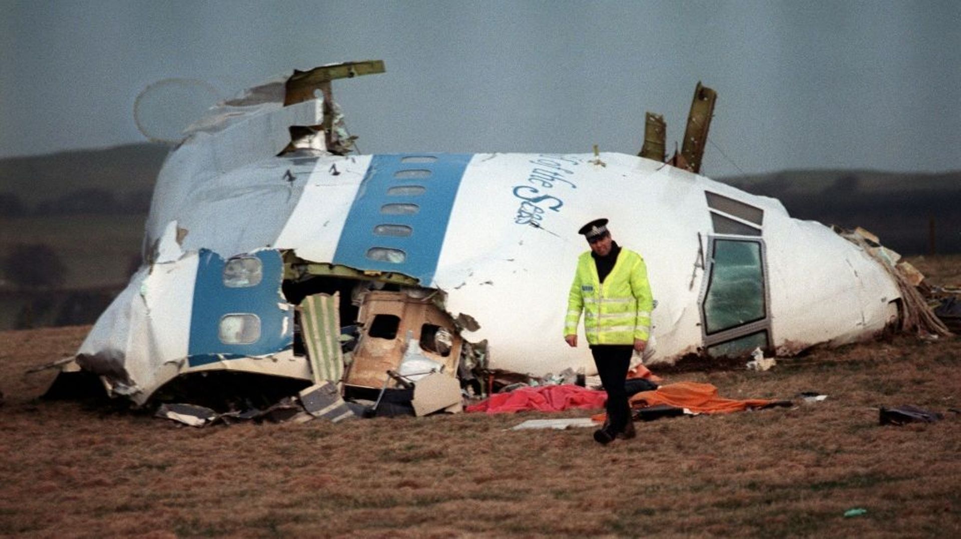 Le cockpit du Boeing 747 de la Pan Am détruit par un attentat à la bombe le 21 décembre 1988 au-dessus de Lockerbie, en Ecosse.
