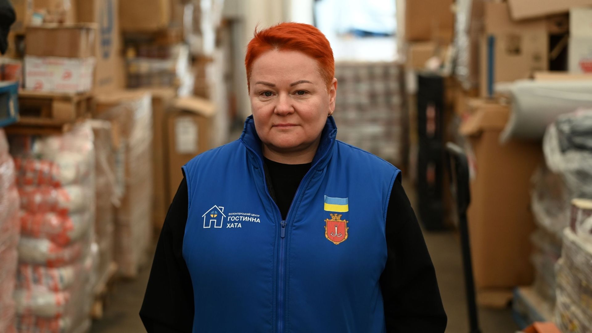 Natalia dirige le centre de dons aux réfugiés d’Odessa