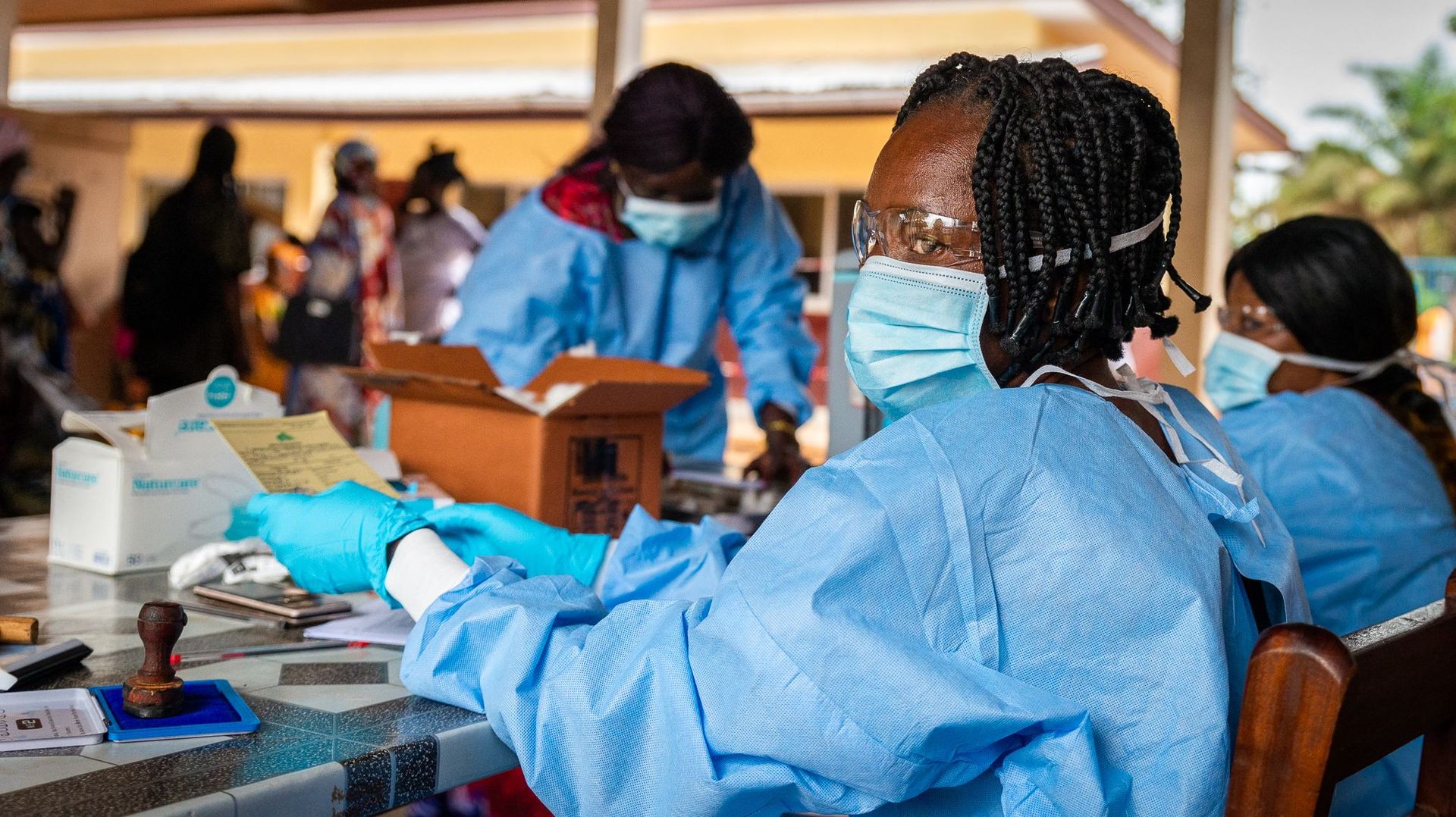 Un centre de vaccination, près de Bangui, en République centrafricaine, le 15 novembre 2021