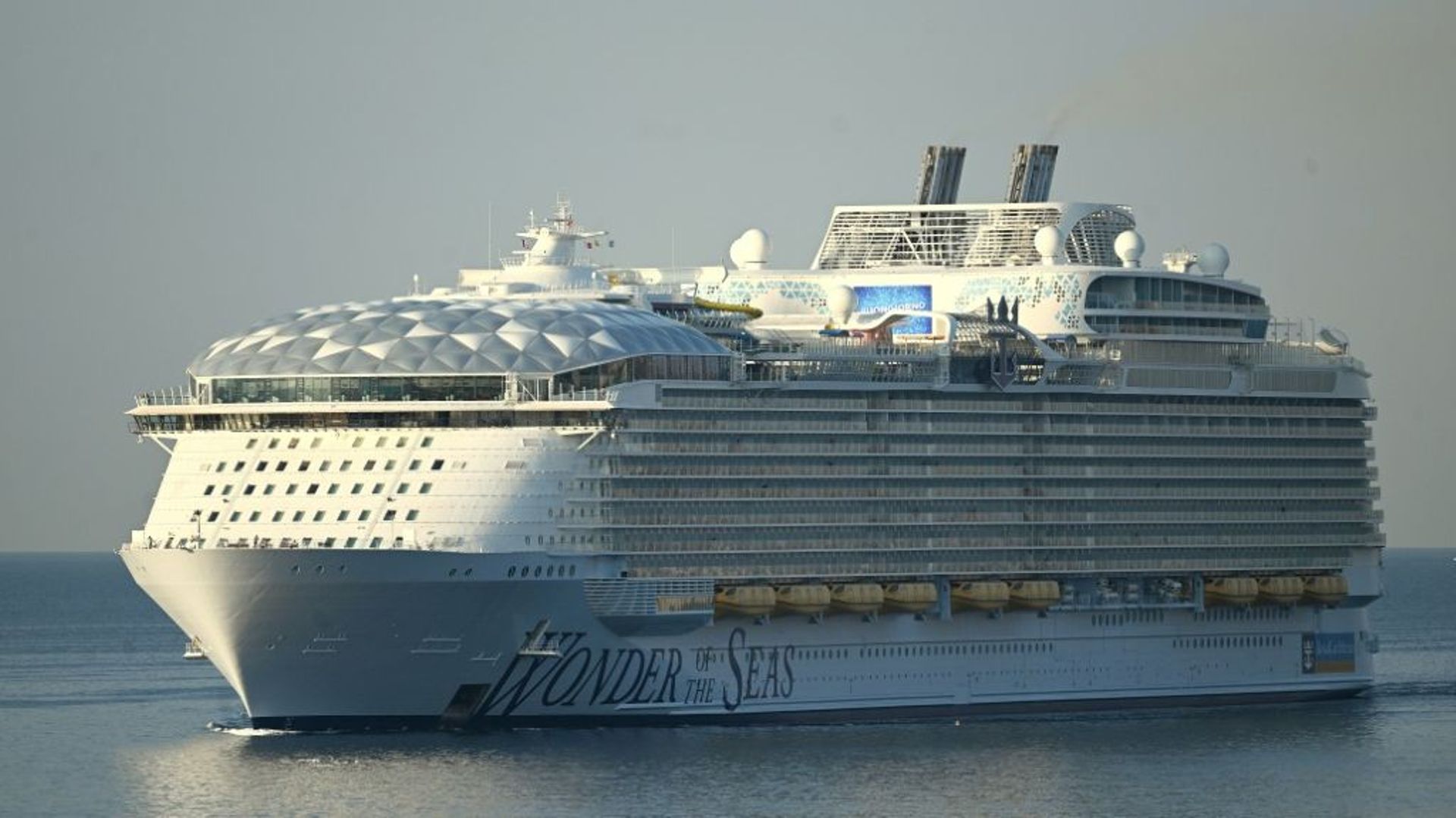 Le navire de croisière "Wonder of the sea", le 16 août 2022 à Marseille 
