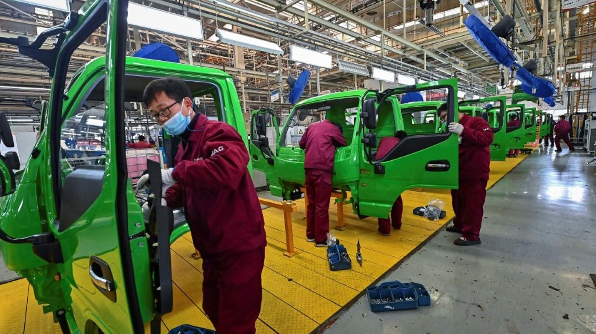 Usine du constructeur  Jianghuai Automobile Group à Qingzhou, dans l'est de la Chine,le 15 mars 2021