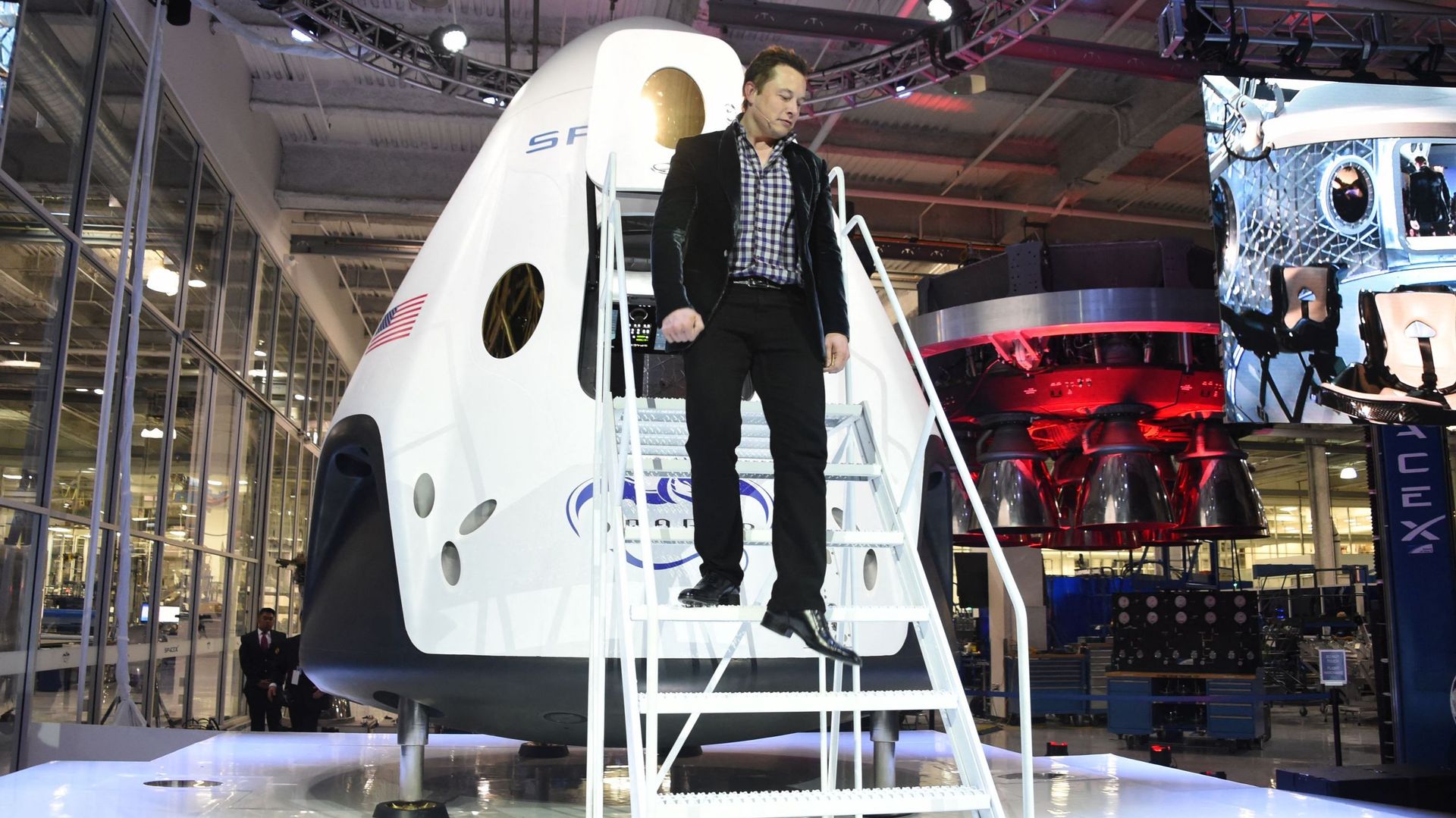 Présentation du "Dragon" de Space X fin mai 2014 à Hawthorne (Californie)
