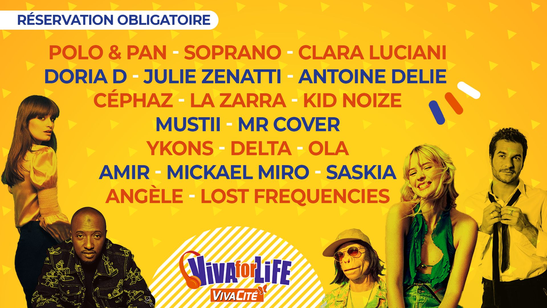 Angèle, Clara Luciani, Soprano et bien d’autres artistes à Viva for Life : découvrez l’affiche et le dispositif