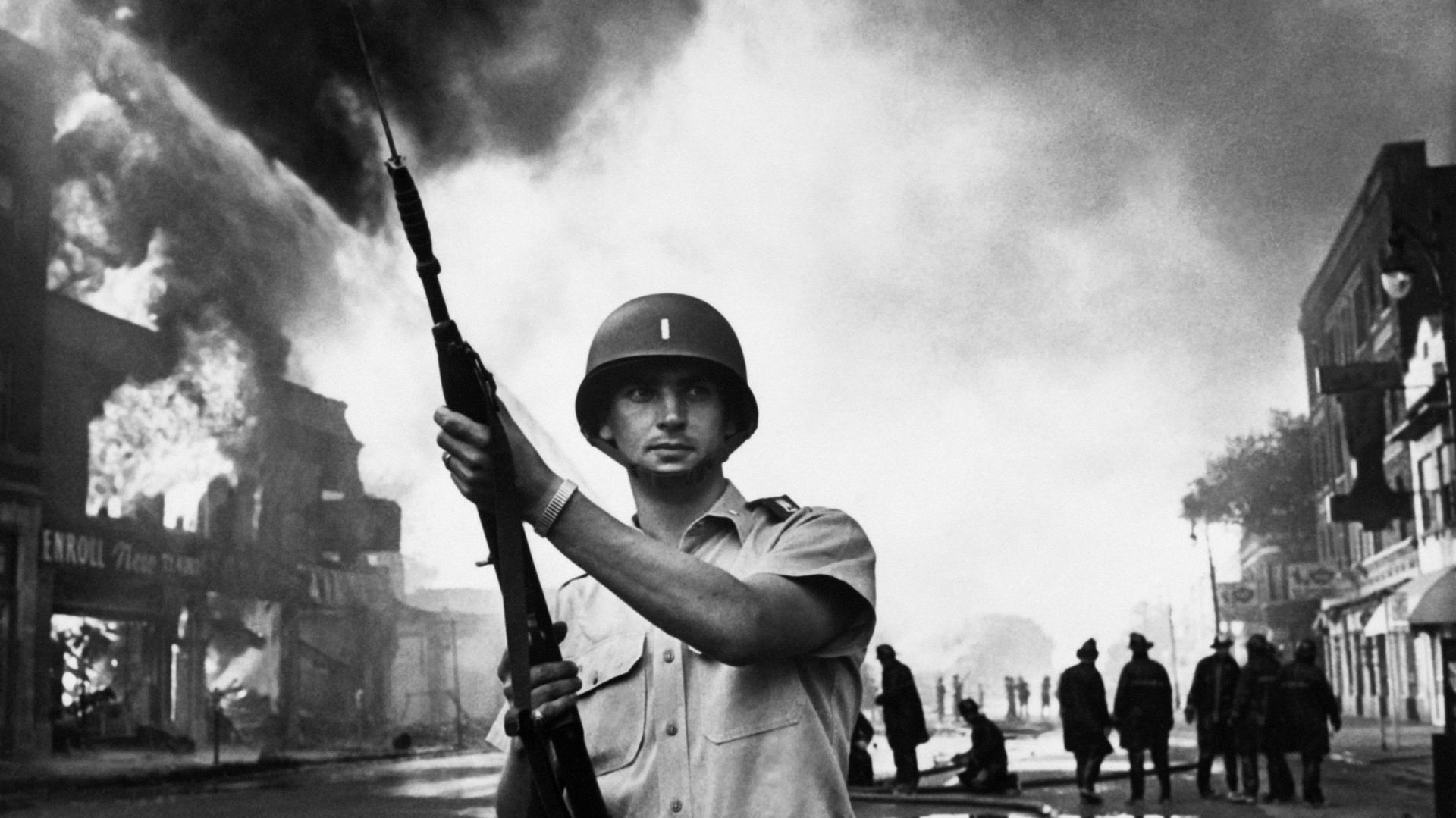 Un soldat fédéral le 25 juillet 1967 à Detroit