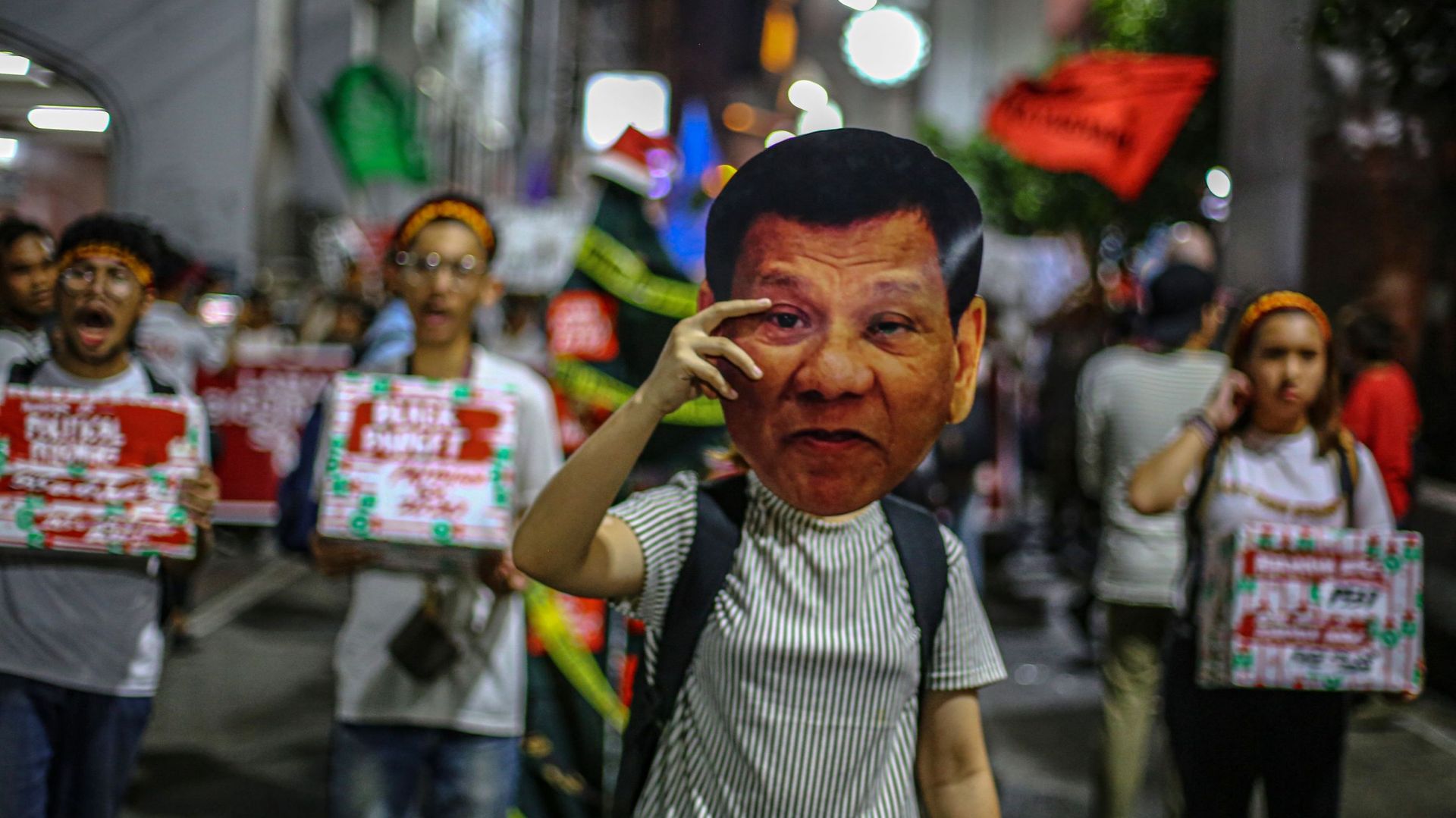 Marche pour les droits de l'Homme (ciblant notamment le président Duterte) à Manille, en décembre 2019