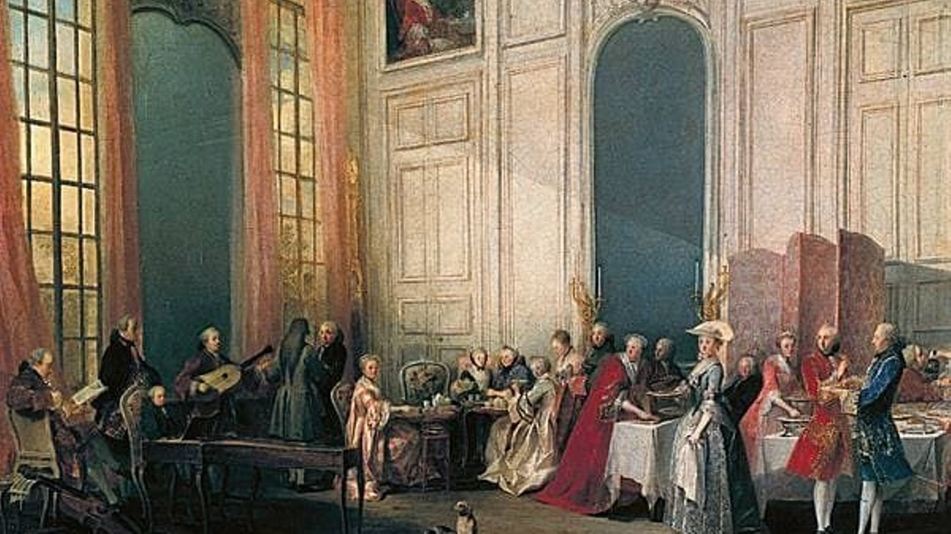 Michel Barthélemy Ollivier, la cour du prince de Conti écoutant le jeune Mozart
