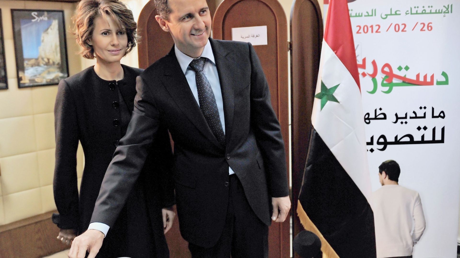 Bachar al-Assad accompagné de sa femme Asma