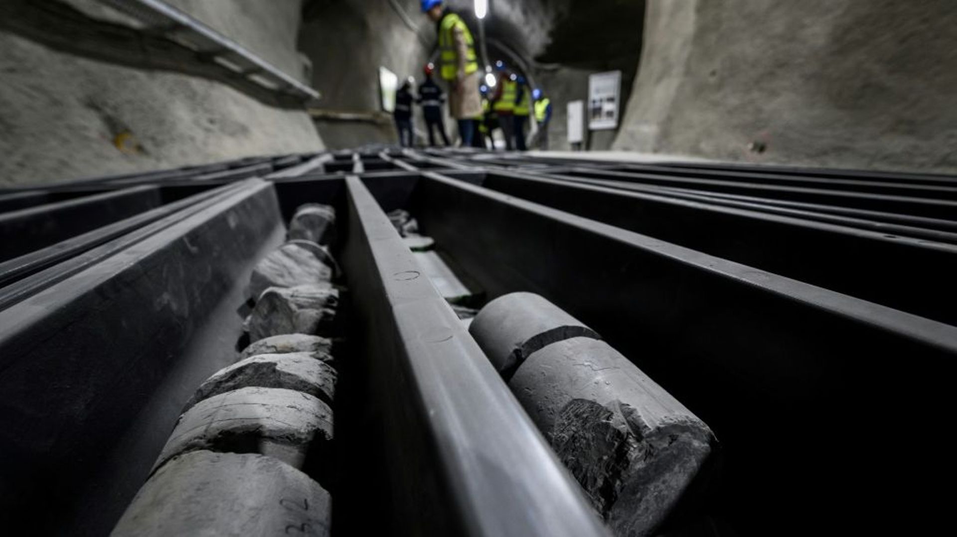 Un tunnel expérimental pour l’enfouissement des déchets radioactifs du laboratoire international du Mont Terri, le 6 avril 2022 près de Saint-Ursanne, en Suisse