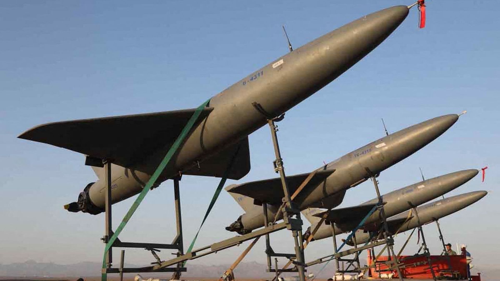 Cette photo publiée par l’armée iranienne le 24 août 2022 montre des drones kamikazes iraniens.