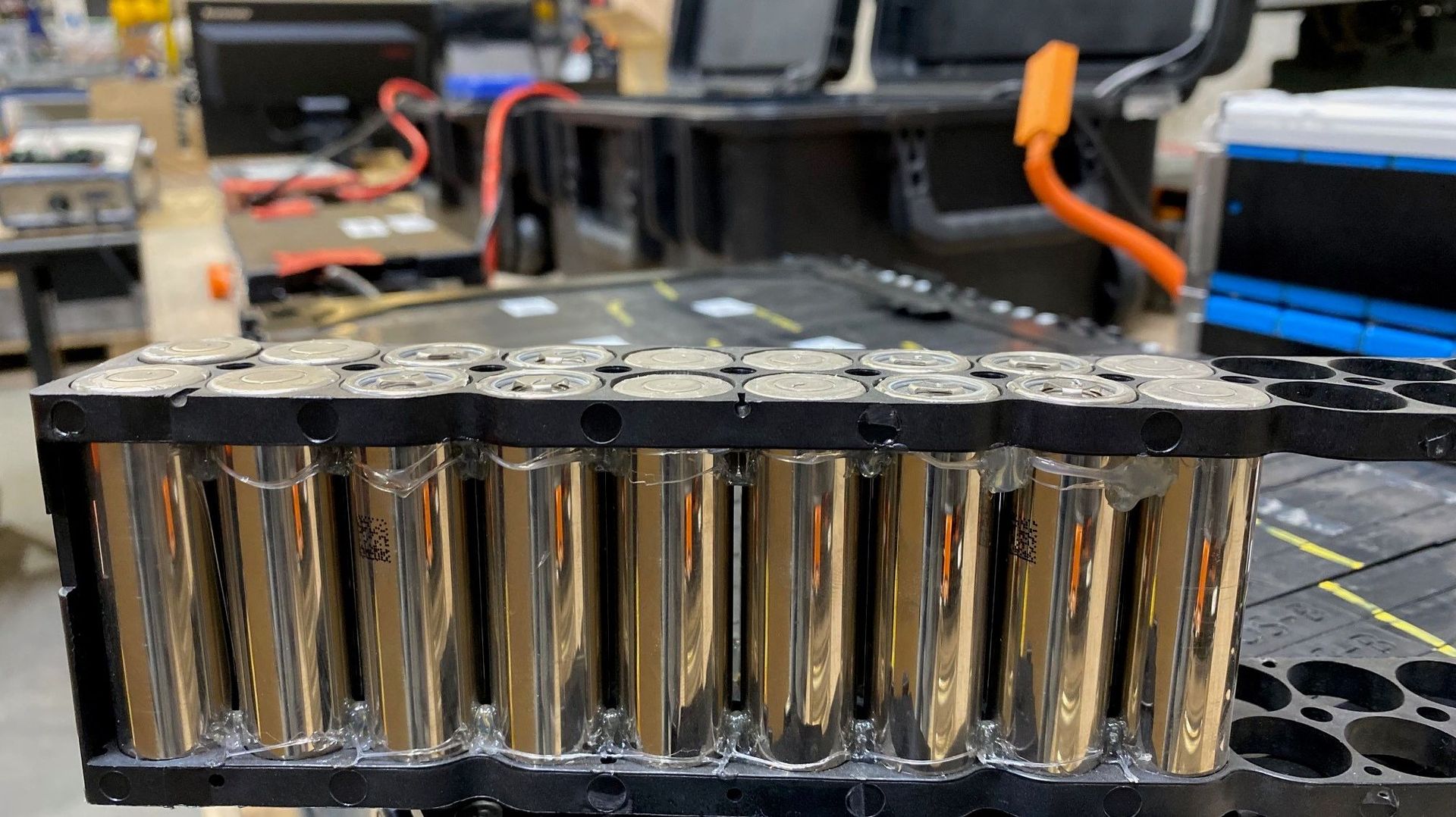 Des cellules de batteries de voiture électrique